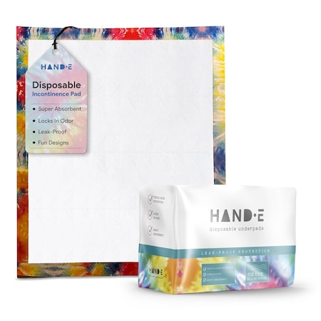 Hand-E Tie Dye Underpads 17 x 24 25 Pack Highly Absorbent 25PK HND-82110